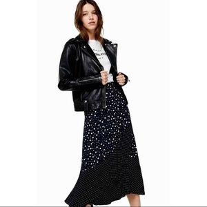 Topshop Polka Dot Ruffle Midi Skirt